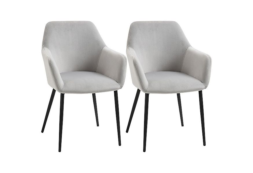 HOMCOM Esszimmerstuhl mit geschwungener Rückenlehne und Armlehnen, gepolste günstig online kaufen