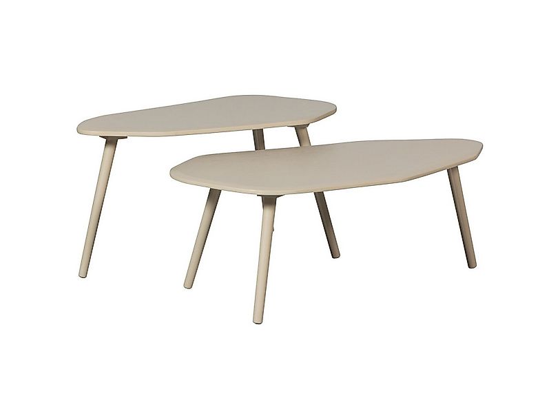 WOOOD Beistelltisch Davina 2er-Set aus Holz, Hellgrau günstig online kaufen