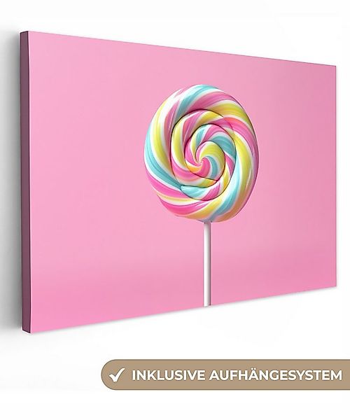 OneMillionCanvasses® Leinwandbild Lollipop - Rosa - Süßigkeit - Süß, Fotodr günstig online kaufen
