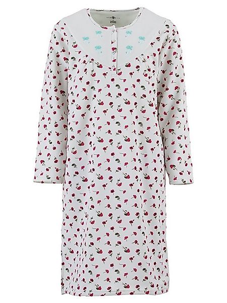 zeitlos Nachthemd Thermo Nachthemd - Mohnblumendruck Stickblume günstig online kaufen