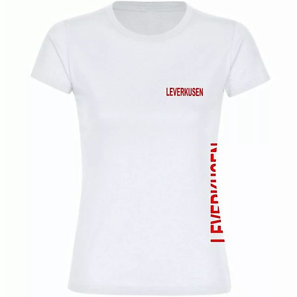 multifanshop T-Shirt Damen Leverkusen - Brust & Seite - Frauen günstig online kaufen