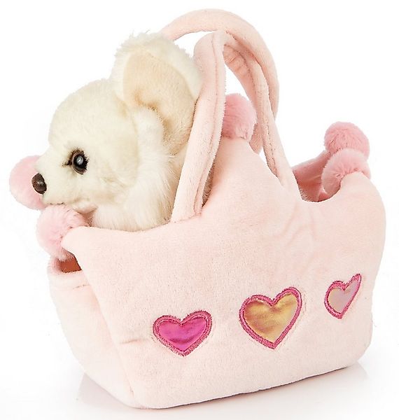 Uni-Toys Kuscheltier Chihuahua weiß oder braun, mit Prinzessinentasche - 18 günstig online kaufen