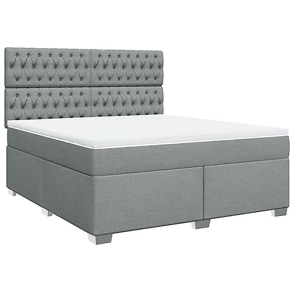 vidaXL Boxspringbett mit Matratze Hellgrau 180x200 cm Stoff 3290574 günstig online kaufen