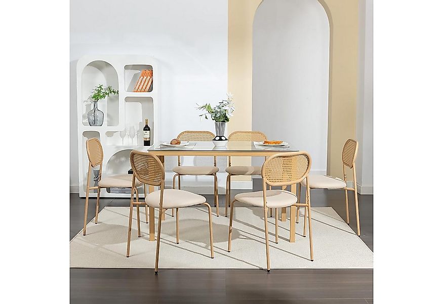 PXloue Esszimmerstuhl Rattanstuhl Polsterstuhl Wohnzimmerstuhl (Set), 2er S günstig online kaufen