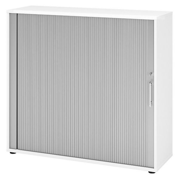 bümö Aktenschrank Rollladenschrank office - 3 Ordnerhöhen Dekor: Weiß/Silbe günstig online kaufen