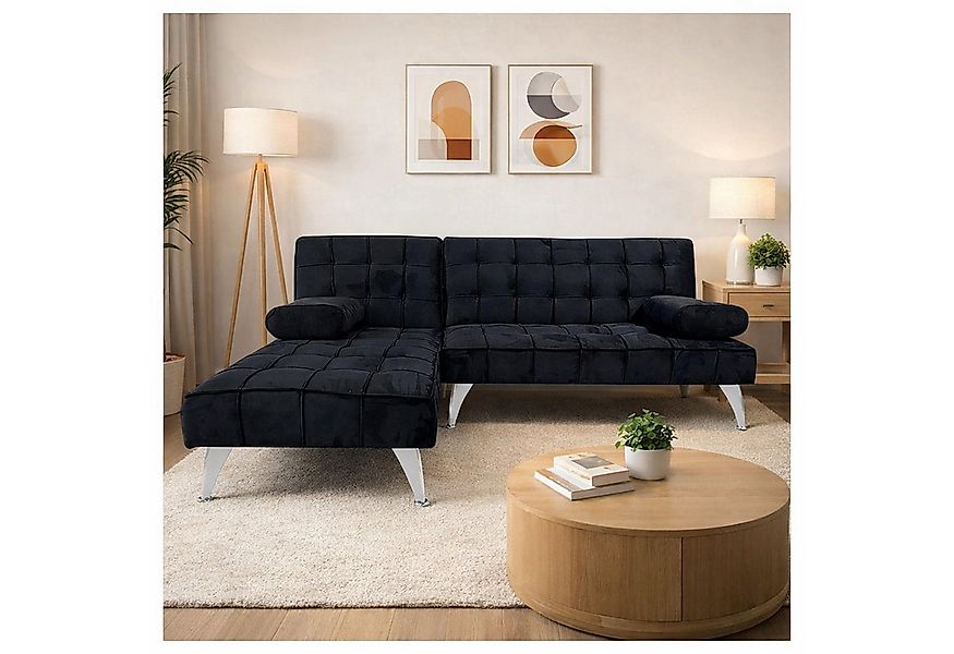 HTI-Living Ecksofa Ecksofa Miranda mit Bettfunktion Velvet Schwarz, Stück 1 günstig online kaufen