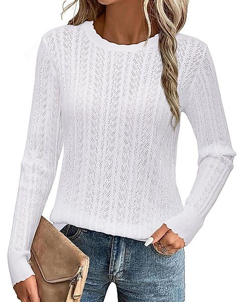 Arach&Cloz Strickpullover Damen Pullover Langarm Strickpullover Lässige Blu günstig online kaufen