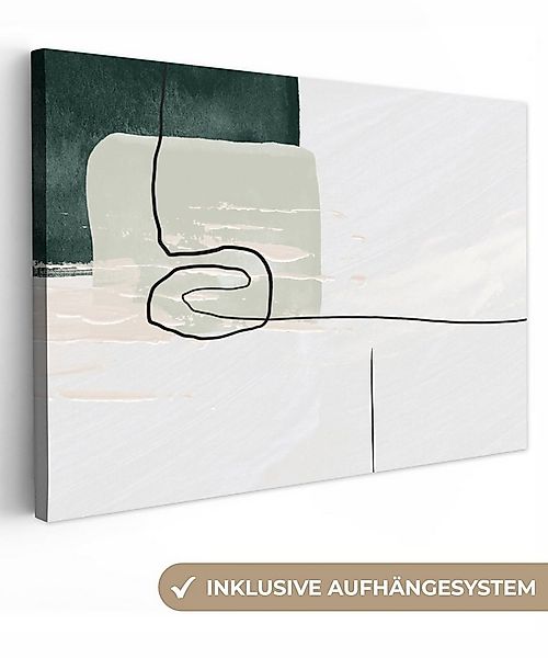 OneMillionCanvasses® Leinwandbild Abstrakt - Kunst - Grün - Weiß - Farbe, F günstig online kaufen