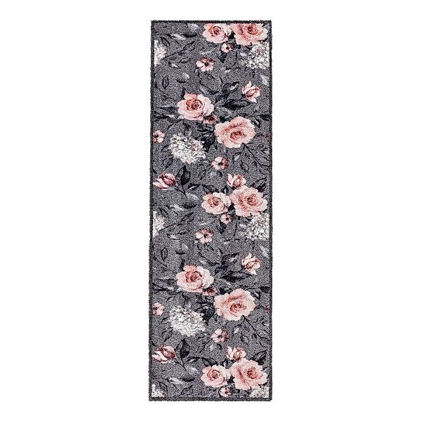 Astra Sauberlaufmatte Pure und Soft 50 cm x 150 cm Blumen Grau günstig online kaufen