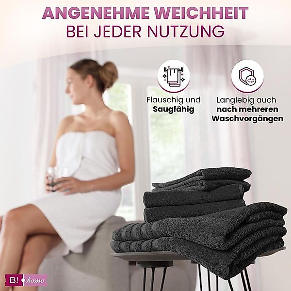 B!HOME Handtücher Set Saunatücher, Duschtücher, Gästehandtücher günstig online kaufen