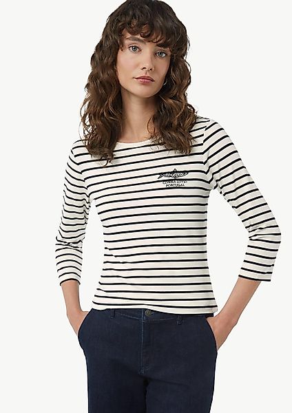 Comma Shirttop Streifenshirt mit Stickerei Artwork günstig online kaufen