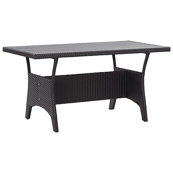vidaXL Gartentisch Schwarz 120x70x66 cm Poly Rattan 316585 günstig online kaufen
