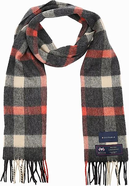 Geeigneter Herrenschal Kariert Merino Rot Grau - günstig online kaufen