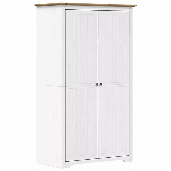 vidaXL Kleiderschrank BODO Weiß & Braun 101x52x176,5 cm Kiefernholz günstig online kaufen