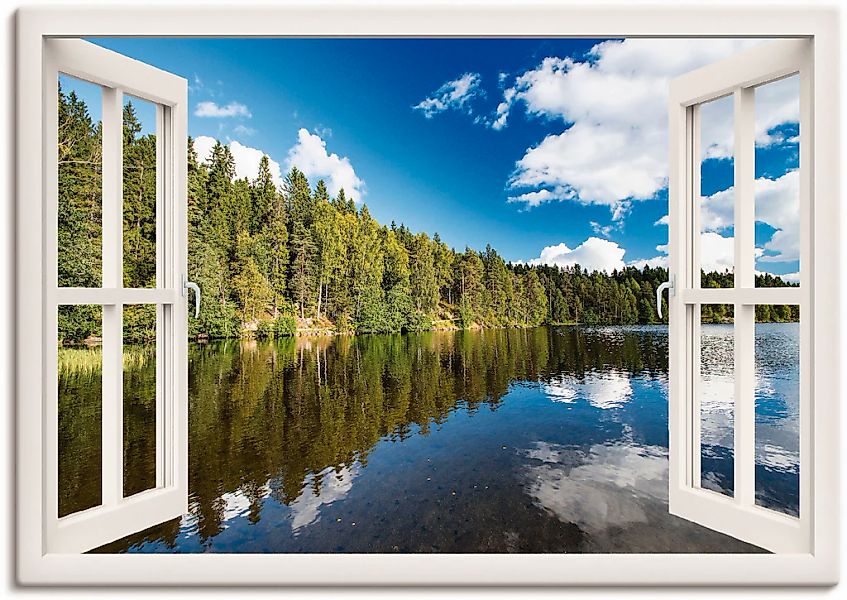Artland Leinwandbild "Fensterblick Norwegische Landschaft" Fensterblick 1 S günstig online kaufen