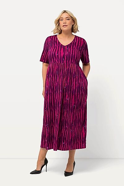 Ulla Popken Maxikleid Jerseykleid Batikmuster A-Linie günstig online kaufen