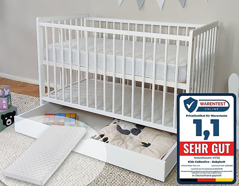 Kids Collective Babybett Kinderbett Gitterbett 60x120 cm Set mit Matratze & günstig online kaufen