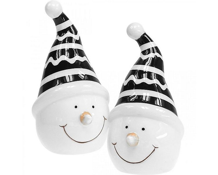 Viana Weihnachtsmann Winterliche Schneemann Dekofiguren Keramik Schwarz Wei günstig online kaufen