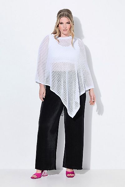 MIAMODA Pullunder Poncho oversized Glitzer-Strick Zipfelsaum günstig online kaufen