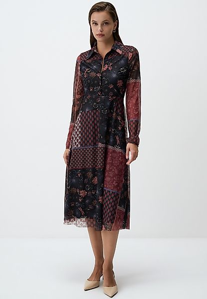 Jimmy Key Midikleid Patchwork-Midikleid Mit Blumenmuster günstig online kaufen