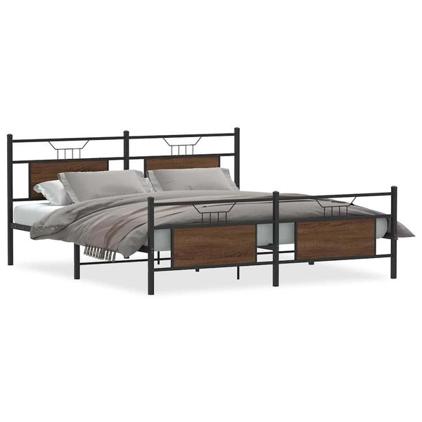 vidaXL Bett Metallbett ohne Matratze Braun günstig online kaufen
