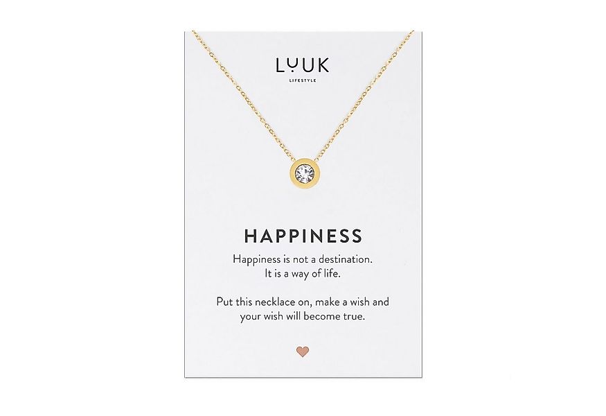 LUUK LIFESTYLE Kette mit Anhänger Strass Stein, Edelstahl mit Strassstein A günstig online kaufen