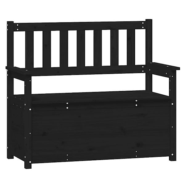 vidaXL Sitzbank Schwarz 112,5x51,5x96,5 cm Massivholz Kiefer 823563 günstig online kaufen