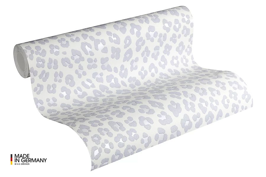 Bricoflor Leoparden Tapete Weiß animal Print Vliestapete mit Leo Muster in günstig online kaufen