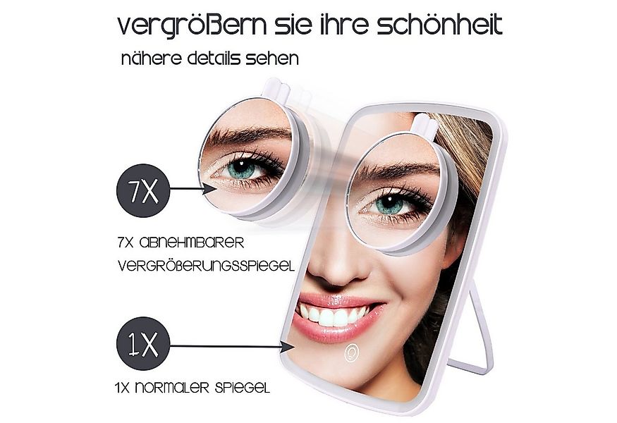Mucola Schminkspiegel Schminkspiegel Kosmetikspiegel Make-up LED 7 Fach Ver günstig online kaufen