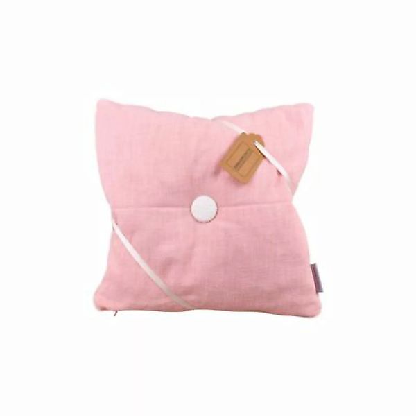 ZIRBENSCHATZ Zirbenkissen rosa/weiß mit Knopf 100% Leinen mit Reißverschlus günstig online kaufen