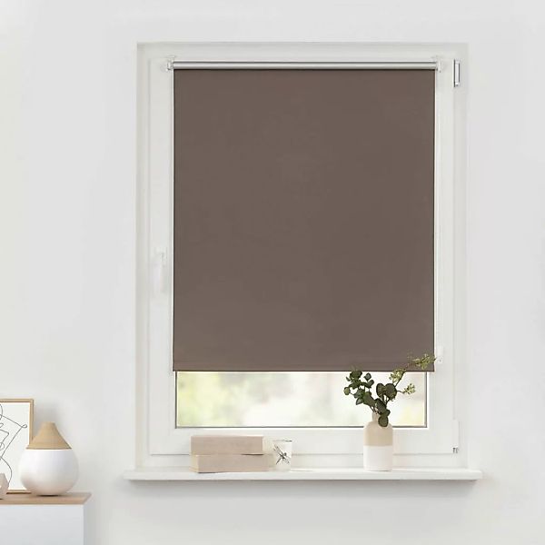 Thermo Klebe-/Klemmrollo Verdunklungsqualität taupe B/L: ca. 70x150 cm günstig online kaufen