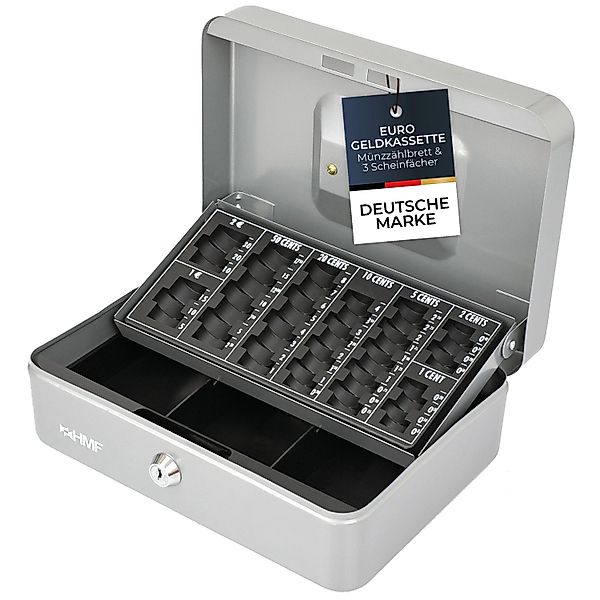 HMF 10022-09 Geldkassette Abschließbar Kasse Euro Münzzählbrett 3 Banknoten günstig online kaufen