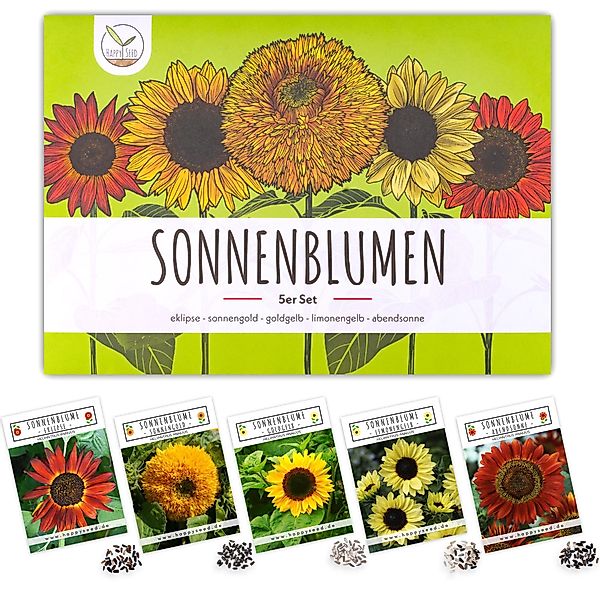 HappySeed Blumensamen Farbenfrohe Sonnenblumen Samen - günstig online kaufen