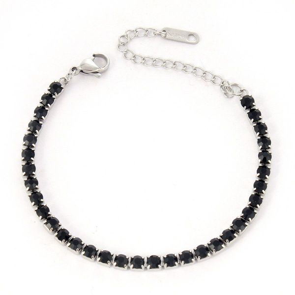 KARMA Tennisarmband Gold Silber Schwarz Metall günstig online kaufen
