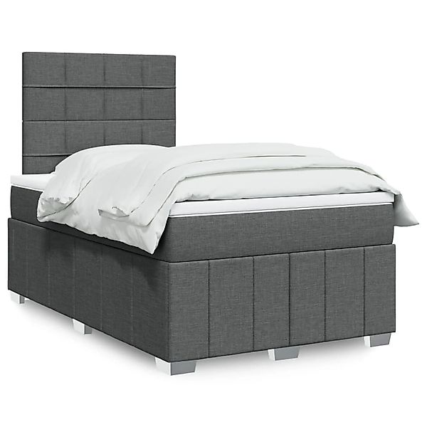 vidaXL Boxspringbett mit Matratze Dunkelgrau 120x190 cm Stoff 3293908 günstig online kaufen
