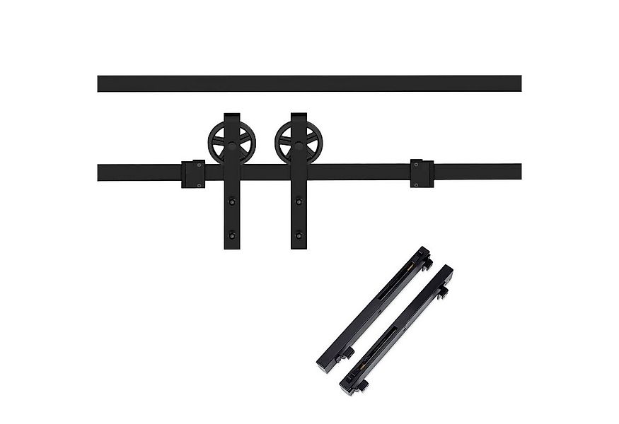 SO-TECH® Schiebetür Beschlag-Set mit Soft-Close, schwarz, aus Stahl, bis 10 günstig online kaufen