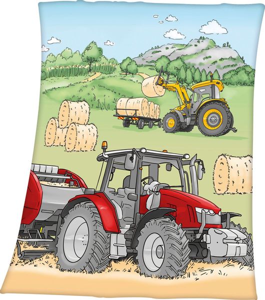Babydecke Traktor Fleecedecke Gr. 130x160 cm günstig online kaufen