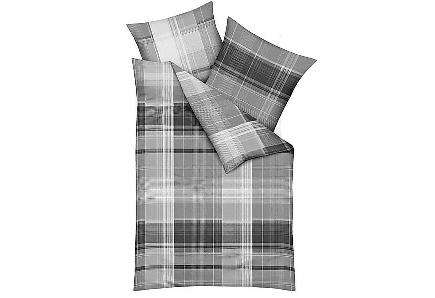 Kaeppel Bettwäsche 135x200cm Tonight Karo Grau, Biber, 2 teilig, elegantes günstig online kaufen