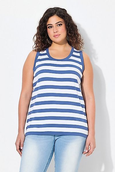 Ulla Popken Longtop Top Ringel Rippjersey Rundhals ärmellos günstig online kaufen