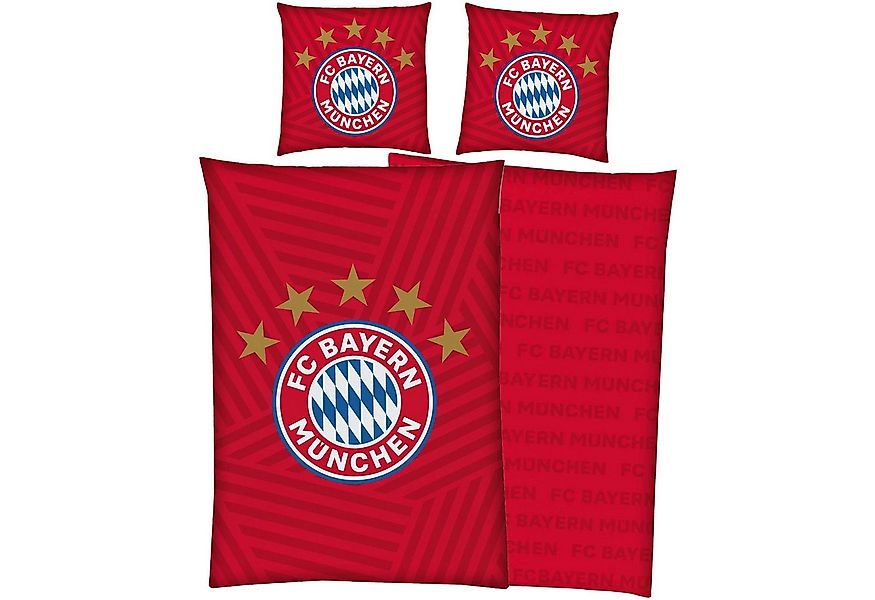 BERONAGE Wendebettwäsche FC Bayern München Bettwäsche " 5 Sterne Rot " Lino günstig online kaufen