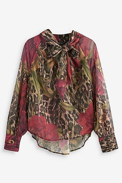 Next Langarmbluse Langärmelige Bluse mit Bindeausschnitt (1-tlg) günstig online kaufen
