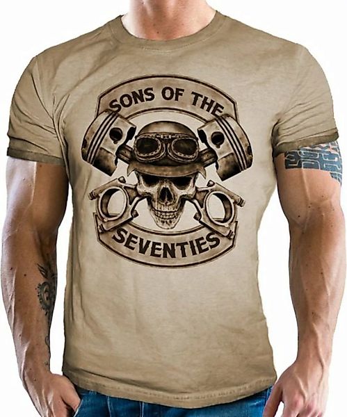 GASOLINE BANDIT® T-Shirt im Biker Racer vintage retro used Look Style: Sons günstig online kaufen