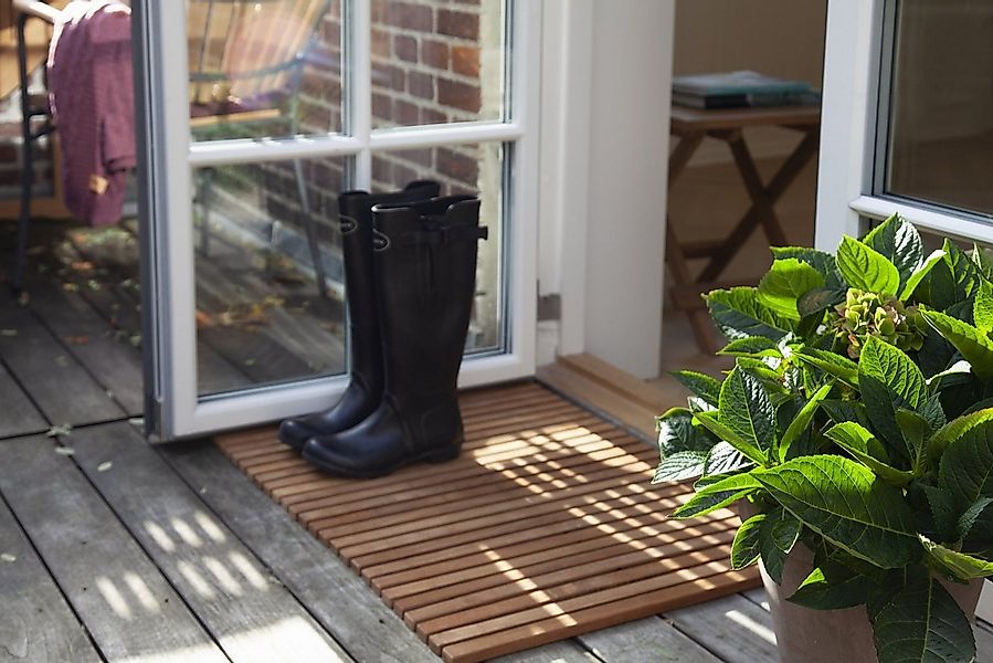 Cinas Badematte Bath, Höhe 2 mm, Wasserresistent, warmes Holzfinish, standf günstig online kaufen