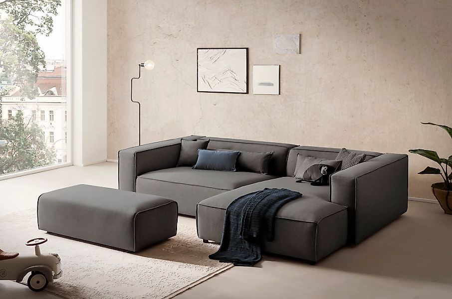 LeGer Home by Lena Gercke Ecksofa "PIARA XXL, L-Form, Schlaffunktion, Cord, günstig online kaufen