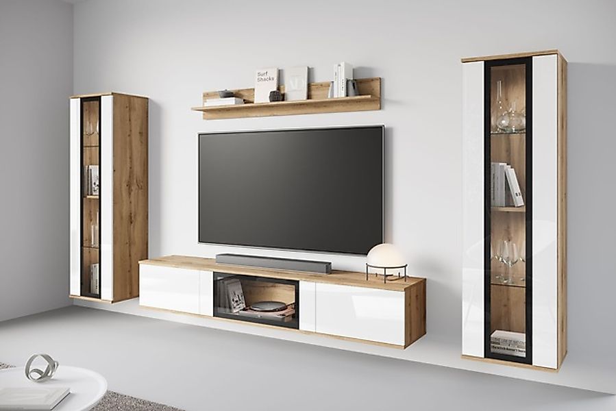 INOSIGN Wohnwand »Caro, stehend und hängend montierbar«, (Komplett-Set, 4 S günstig online kaufen