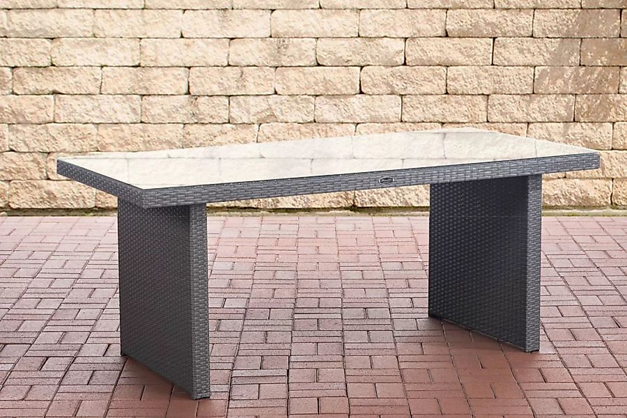 Polyrattan Tisch Avignon-grau/flach-180 cm günstig online kaufen