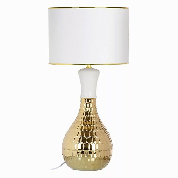 Tischlampe 34 X 34 X 51 Cm Aus Keramik Gold Weiß günstig online kaufen