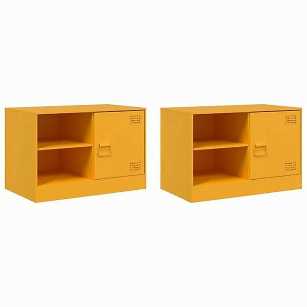 vidaXL TV-Schrank TV-Schränke 2 Stk. Senfgelb 67x39x44 cm Stahl günstig online kaufen