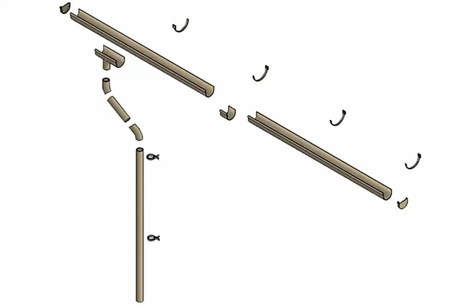 Skanholz Regenrinne 2 Stk. tlg. 600 cm, für Satteldach günstig online kaufen