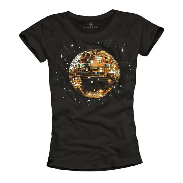 MAKAYA Print-Shirt Damen Disco Star Hippie günstig online kaufen